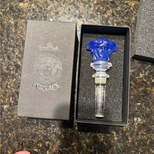 Versace crystal Bottle stopper cobalt blue